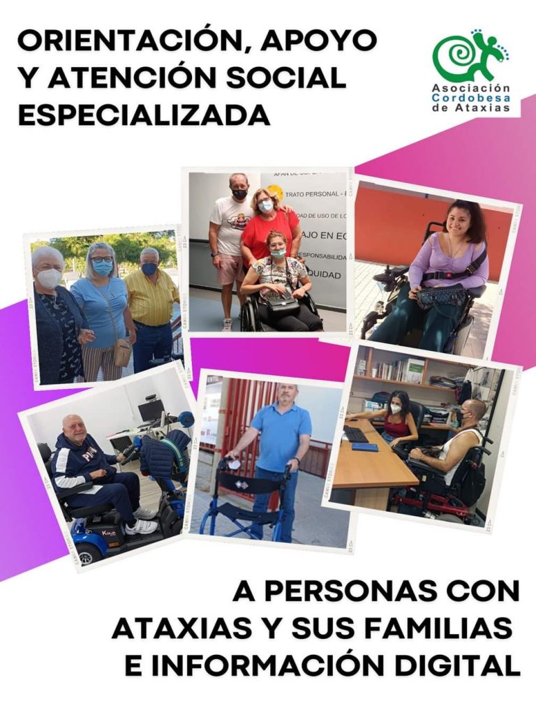 Orientación, apoyo y atención social especializada a personas con Ataxias y sus familias e información digital